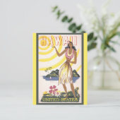 ヴィンテージハワイハワイアンフラダンサートラベル ポストカード (スタンド正面)