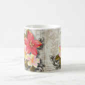 ヴィンテージハワイビスカスフローラ熱帯結婚帯 コーヒーマグカップ (中央)