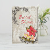 ヴィンテージハワイビスカスフローラ熱帯結婚帯 招待状 (スタンド正面)