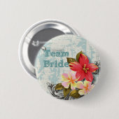ヴィンテージハワイビスカスフローラ熱帯結婚帯 缶バッジ (正面&裏面)