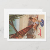 ヴィンテージハワイビーチはがき ポストカード (正面/裏面)