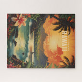 ヴィンテージハワイビーチトラベルアート ジグソーパズル (横)