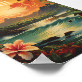 ヴィンテージハワイビーチトラベルアート ポスター (角)