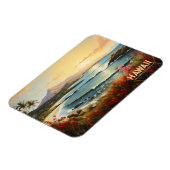 ヴィンテージハワイビーチトロピカルパラダイス絵を描ズ マグネット (左側)