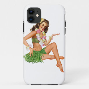 ヴィンテージハワイピン女の子のiPhone 5つのケース iPhone 11 ケース
