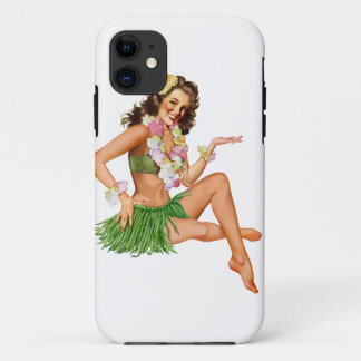 ヴィンテージハワイピン女の子のiPhone 5つのケース iPhone 11 ケース