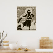 ヴィンテージハワイフラガールポスター ポスター (キッチン)