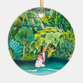 ヴィンテージハワイフラ旅行 セラミックオーナメント (正面)