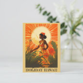 ヴィンテージハワイホリデイハワイアンウーマントラベル ポストカード (スタンド正面)