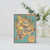 ヴィンテージハワイ島の地図 ポストカード (スタンド正面)