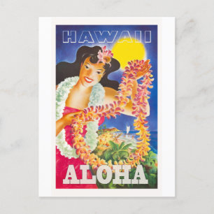 ヴィンテージハワイ旅行ポスター ポストカード