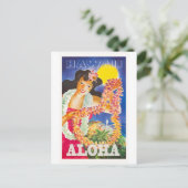 ヴィンテージハワイ旅行ポスター ポストカード (スタンド正面)