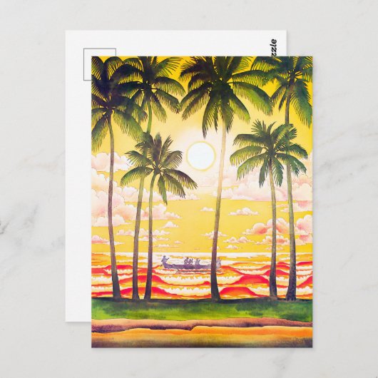 ヴィンテージハワイ旅行ポスター ポストカード (正面/裏面)