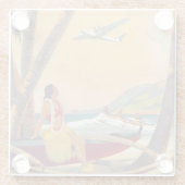 ヴィンテージハワイ旅行 ガラスコースター (裏面)