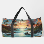 ヴィンテージハワイ熱帯ビーチトラベル&ジム名 ダッフルバッグ (裏面)