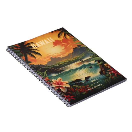ヴィンテージハワイ熱帯ビーチ旅行 ノートブック (右側)