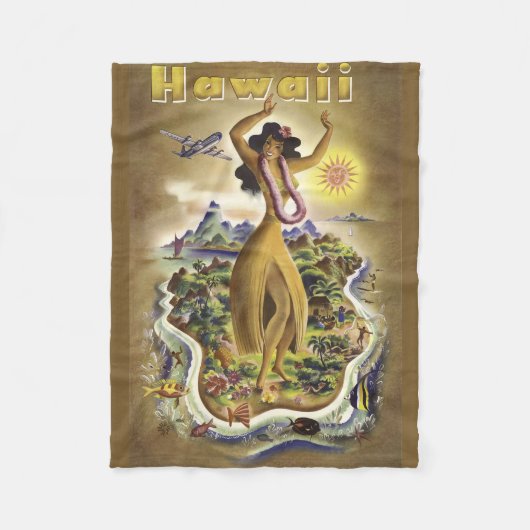 ヴィンテージハワイ2 フリースブランケット (正面)