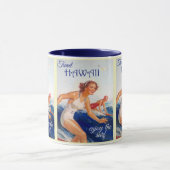 ヴィンテージハワイ：サーフィンビーチ海旅行 マグカップ (中央)