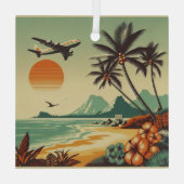 ヴィンテージハワイ/トロピカル ガラスオーナメント (裏面)