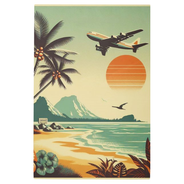 ヴィンテージハワイ/トロピカル メタルプリント (正面)