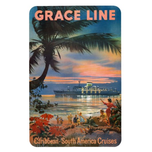 ヴィンテージハワイ，米国 –  マグネット (縦)