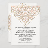 ヴィンテージハンカチーレースモダンリハーサルディナー 招待状 (正面/裏面)