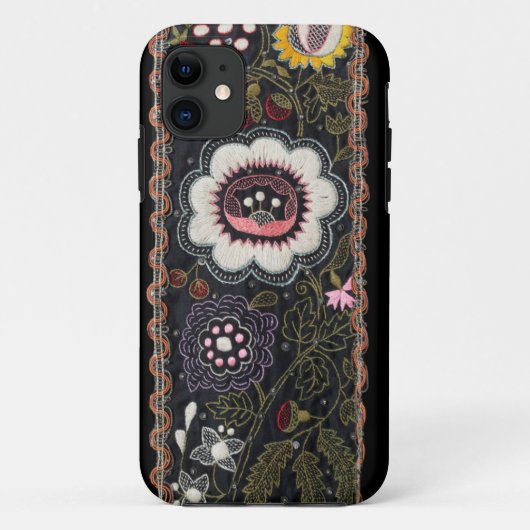 ヴィンテージハンガリー刺繍オンブラック Case-Mate iPhoneケース (裏面)