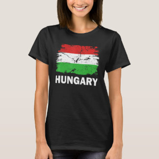 ヴィンテージハンガリー国旗プライドサポートハンガ Tシャツ
