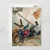 ヴィンテージハングルバニー復活祭はがき ポストカード (正面/裏面)