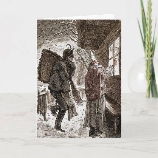 ヴィンテージハンス・トラップとセント・ニック・クリスマスカード シーズンカード (正面)