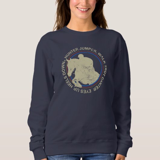 ヴィンテージハンタージャンパー英馬ライダーことわざ スウェットシャツ (正面)