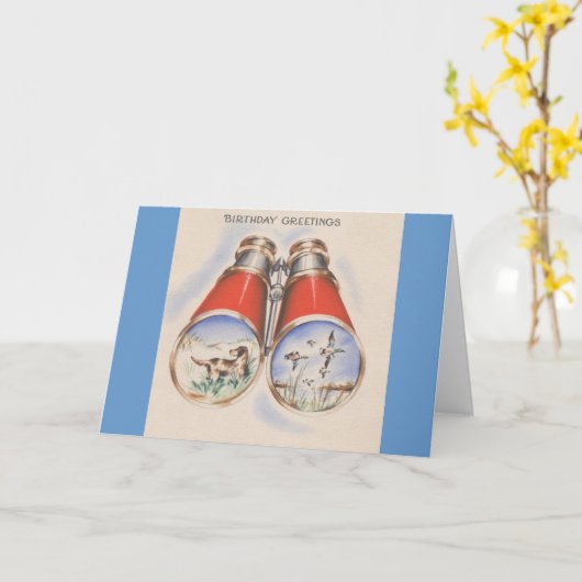 ヴィンテージハンター誕生日の挨拶 カード (黄色い花)