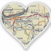 ヴィンテージハンチントンWVの地図 シール (正面)