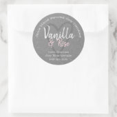 ヴィンテージハンドキャンドルラベルグレークラフト紙 ラウンドシール (バッグ)