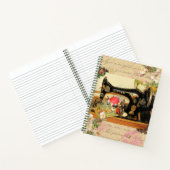 ヴィンテージハンドクランク裁縫機スケッチブック ノートブック (内部)