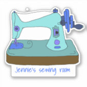 ヴィンテージハンドクランク裁縫機パーソナライズされた、 シール (正面)
