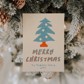 ヴィンテージハンドドローカラフルボホクリスマスツリー シーズンカード