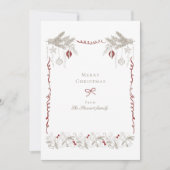 ヴィンテージハンドドロークリスマスリース シーズンカード (正面)