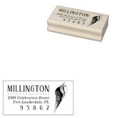 ヴィンテージハンドドローシーシェル差出人住所 ラバースタンプ (押印)