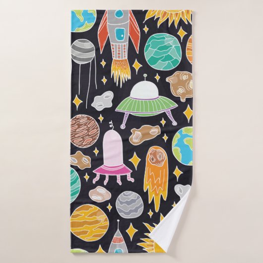 ヴィンテージハンドドロードのspを使用したシームレスパターン バスタオル (バスタオル)