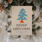 ヴィンテージハンドドローファンキードツリーのクリスマスノンフォト シーズンカード