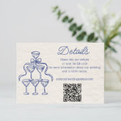 ヴィンテージハンドドローレトロシャンパン結婚ズ詳細 エンクロージャーカード (スタンド正面)