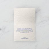 ヴィンテージハンドドローレトロリボン弓ケーキネイビーブルー サンキューカード (内部)