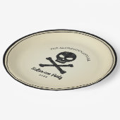 ヴィンテージハンドドローレーススカルハローウィンパーティ ペーパープレート (アングル)