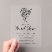 ヴィンテージハンドドローローズブーケブライダルシャワー アクリル招待状 (インサイチュ (ポータブル))