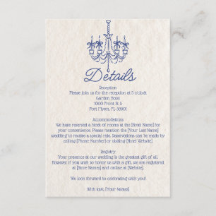 ヴィンテージハンドドロー結婚シャンデリア詳細 エンクロージャーカード