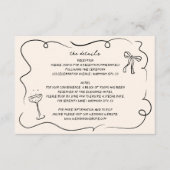 ヴィンテージハンドドロー結婚ド詳細カード エンクロージャーカード (正面)