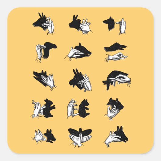 ヴィンテージハンドパペットシャドウゲーム スクエアシール (正面)