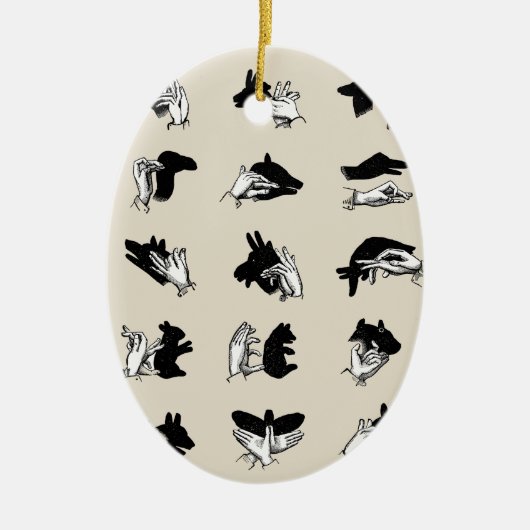 ヴィンテージハンドパペットシャドウゲーム セラミックオーナメント (正面)