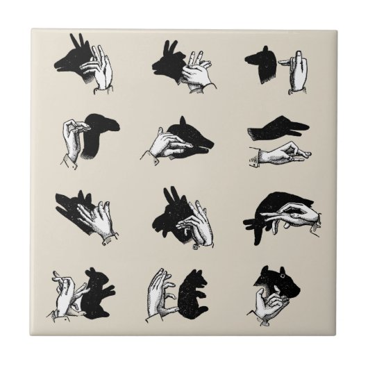 ヴィンテージハンドパペットシャドウゲーム タイル (正面)